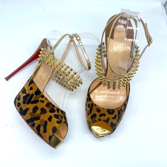Christian Louboutin Levita Girl Leopard Print High Heel Sandals EU 40 - Picture 2 of 11